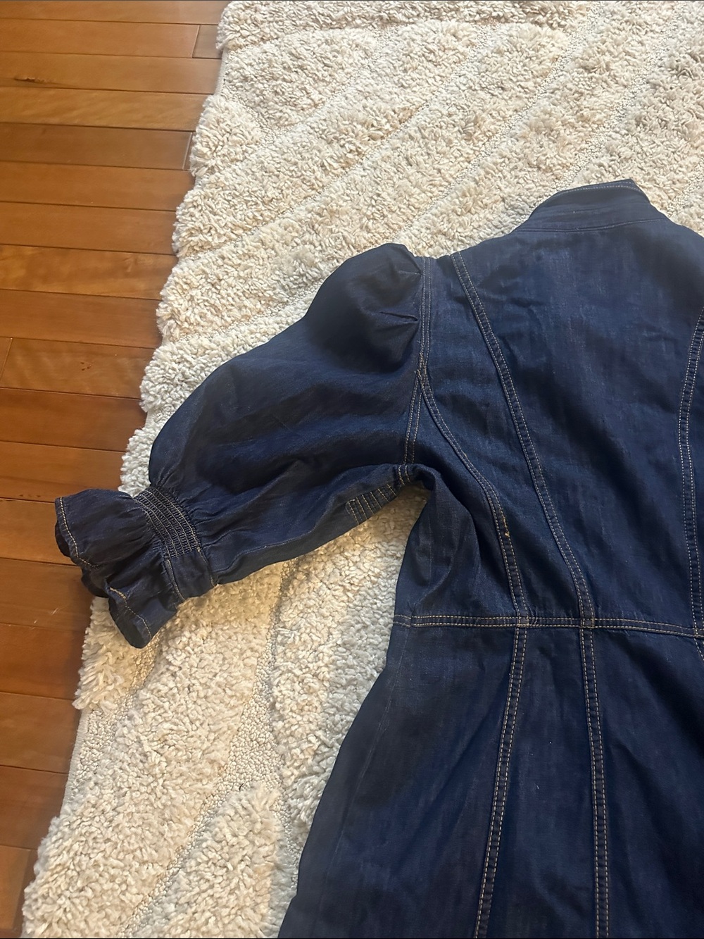 Anthropologie Dark Wash Denim Button-Front Mini Dress - Picture 9 of 11